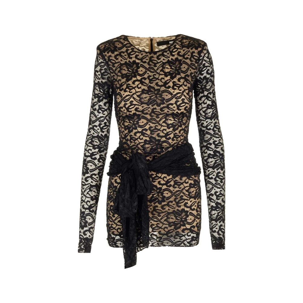 ROTATE BY BIRGER CHRISTENSEN Lace Mini Bow Tie Dress Black Sz 6